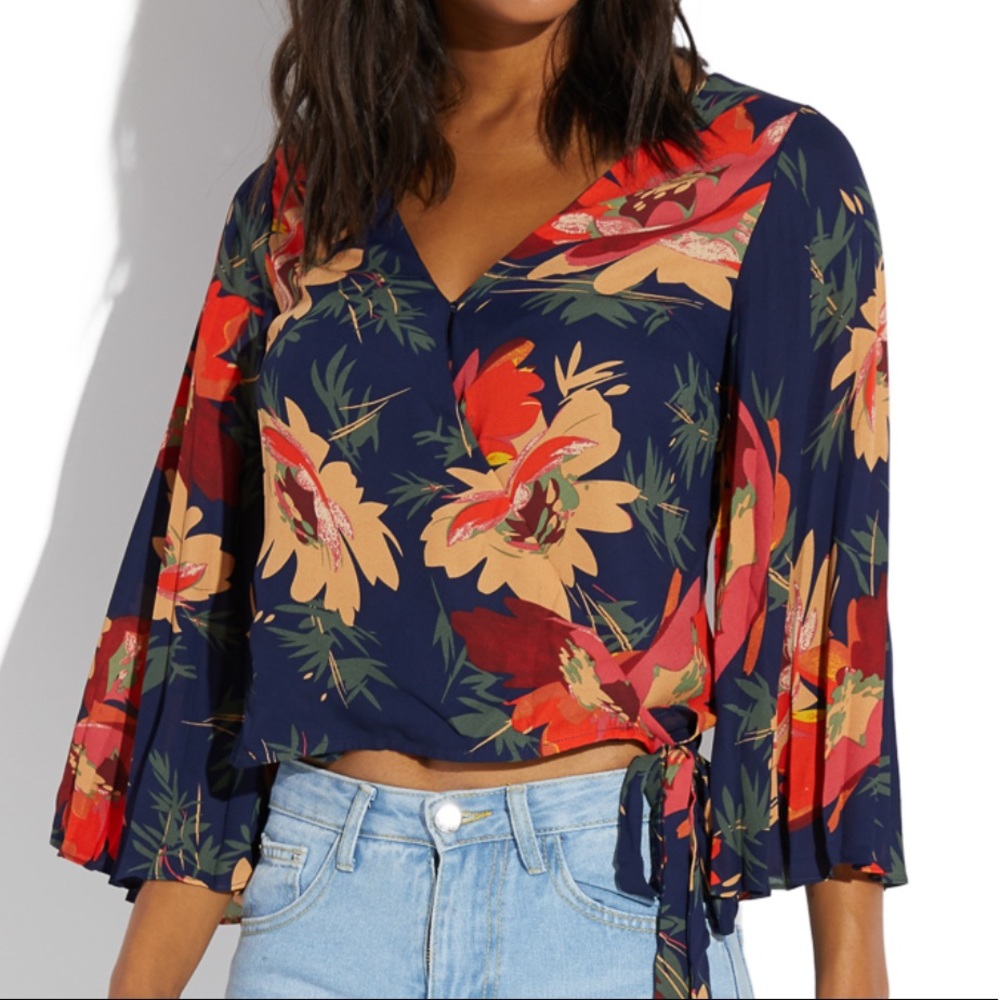 Floral Wrap Blouse (NWT!)